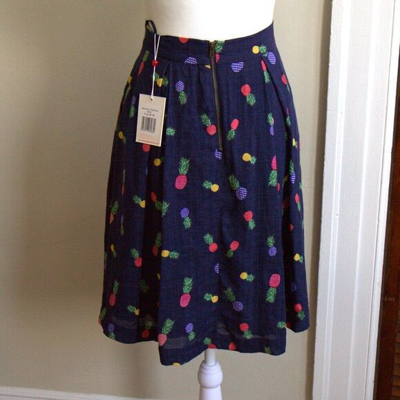 Louche London Tropical Pineapple A-Line Skirt NWT XS (Runs Small, 24” Waist) - Picture 4 of 11